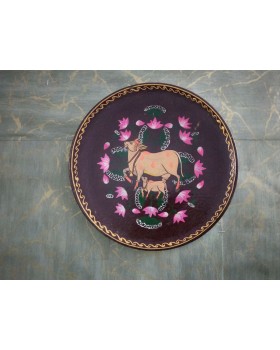 Wooden Wall Decor Plate - Maroon